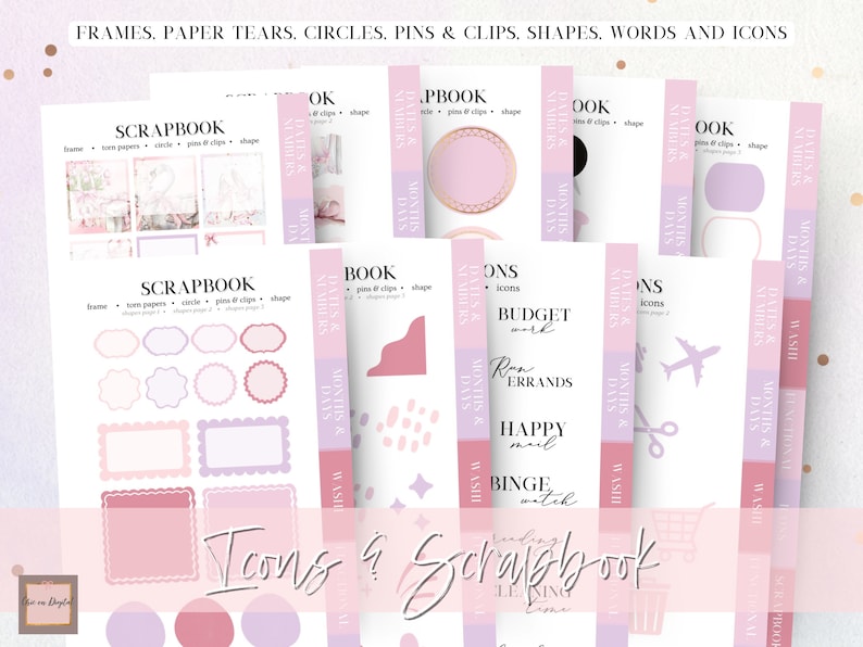 Goodnotes stickers pack, coquette digital stickers, digital planning,  pre-cropped stickers, pink journal sticker, bow planner, notability