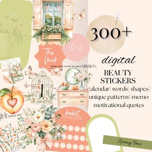 Stickers DIGITAL Goodnotes pêche été, lot d'autocollants numériques fruits d'été, stickers moodboard, citation affirmation, icône de journal ipad de juin