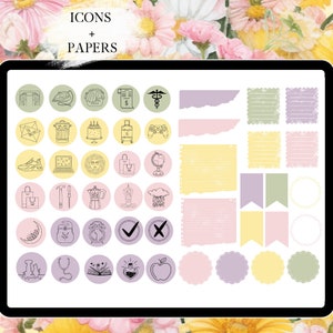 April GOODNOTES STICKER digital planner for spring affirmation stickers for Easter functional stickers everyday journal stickers monthly kit