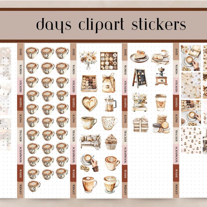 Coffee Lover DIGITAL Sticker Goodnotes, Cafe Notability iPad Digital ...