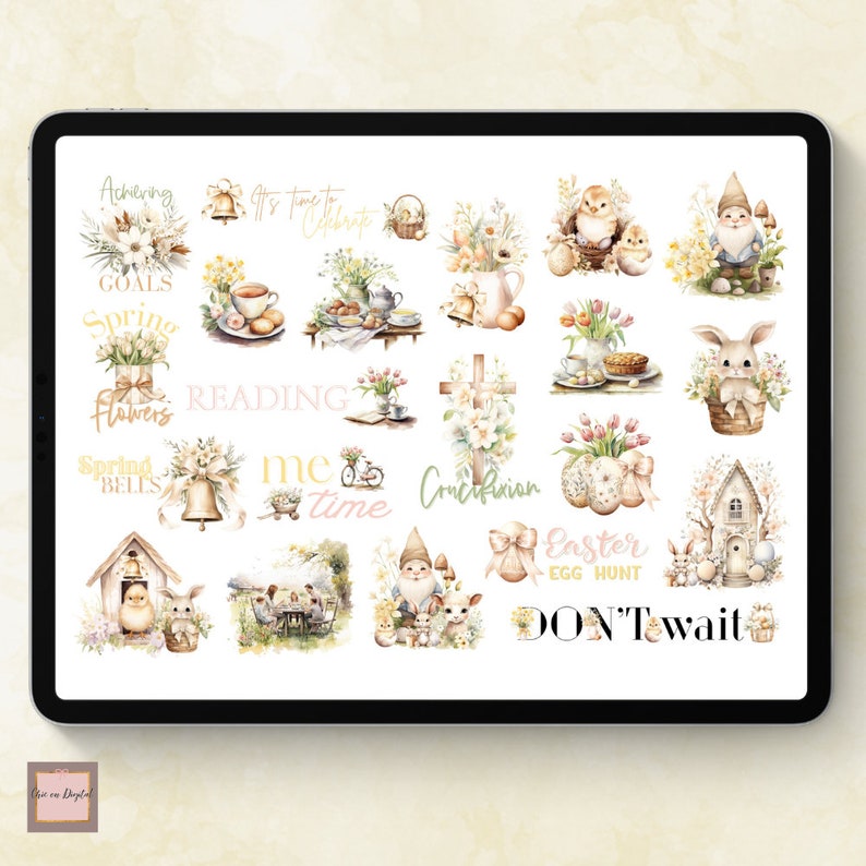 APRIL DIGITAL Stickers for Goodnotes EASTER Digital Sticker Spring ...