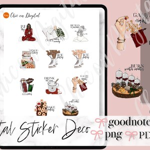 CHRISTMAS BUCKET DIGITAL Stickers, Christmas Goodnotes Stickers, Pre-cropped stickers, winter activity digital stickers, goodnotes stickers