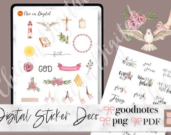 FAITH GoodNotes Stickers, Faith quote GoodNotes Stickers, Goodnotes pray sticker, bible digital stickers, faith digital stickers, church