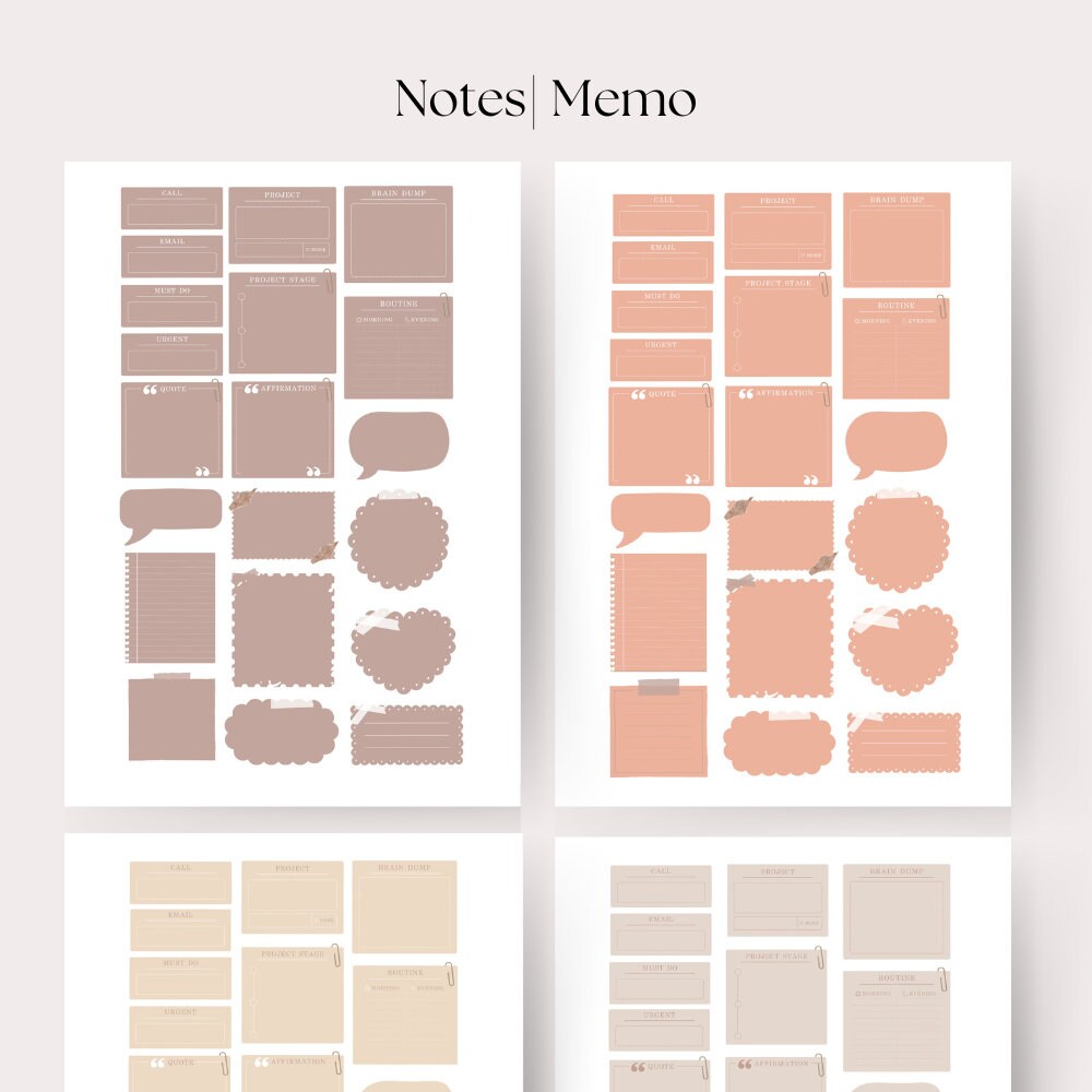Digital Work Stickers: 550+ Memo & Note Stickers (goodnotes, Notability ...