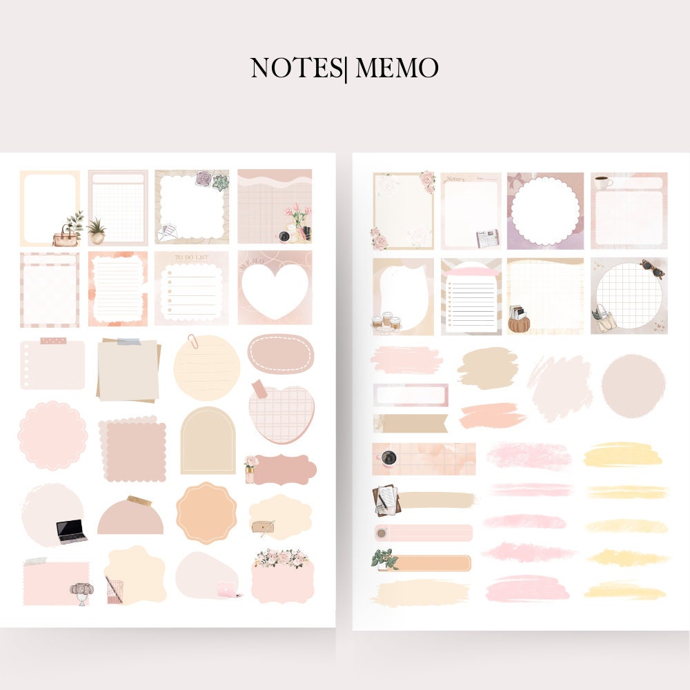 Digital Work Stickers: 550+ Memo & Note Stickers (goodnotes, Notability ...