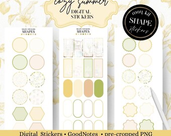 MAY Shape Stickers, Widget Sticker for Goodnotes, noteful: summer digital stickers, custom shapes, digital bullet journal, digital planner
