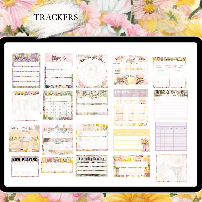 April GOODNOTES STICKER digital planner for spring affirmation stickers for Easter functional stickers everyday journal stickers monthly kit