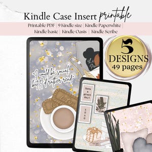 Printable Kindle Insert for Clear Case, Bookworm booklover, Kindle Paperwhite, Kindle Basic, Kindle Decor Digital Download, kindle accessory