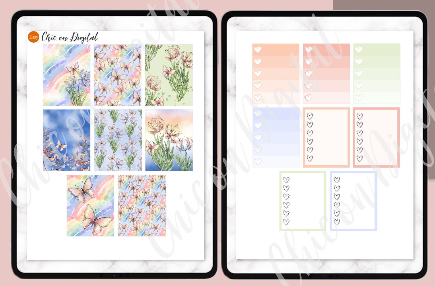 SPRING Goodnotes Stickers BUTTERFLY Digital Stickers Flower - Etsy