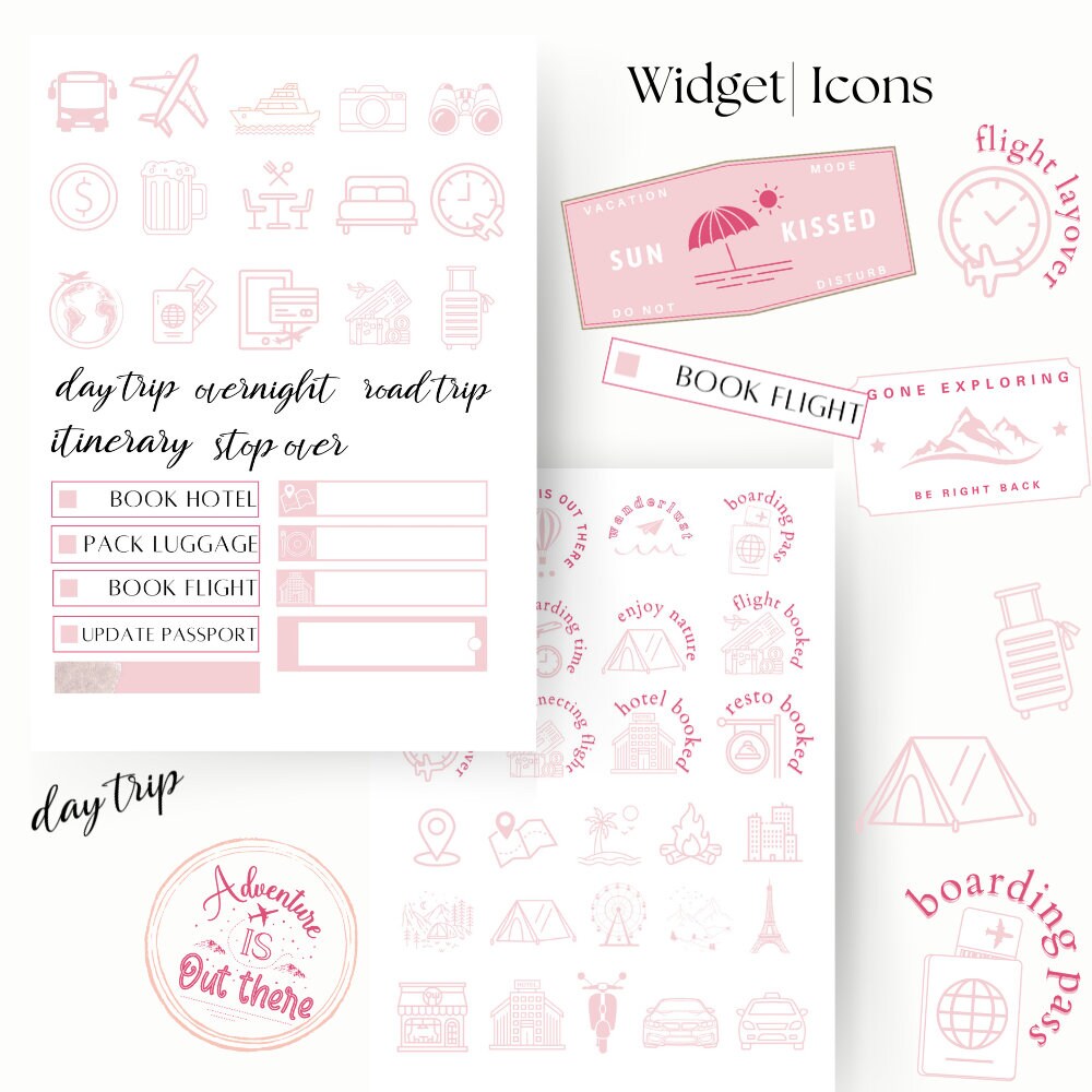 DIGITAL Travel PLANNER STICKERS Goodnotes Vacation Planning Checklist ...