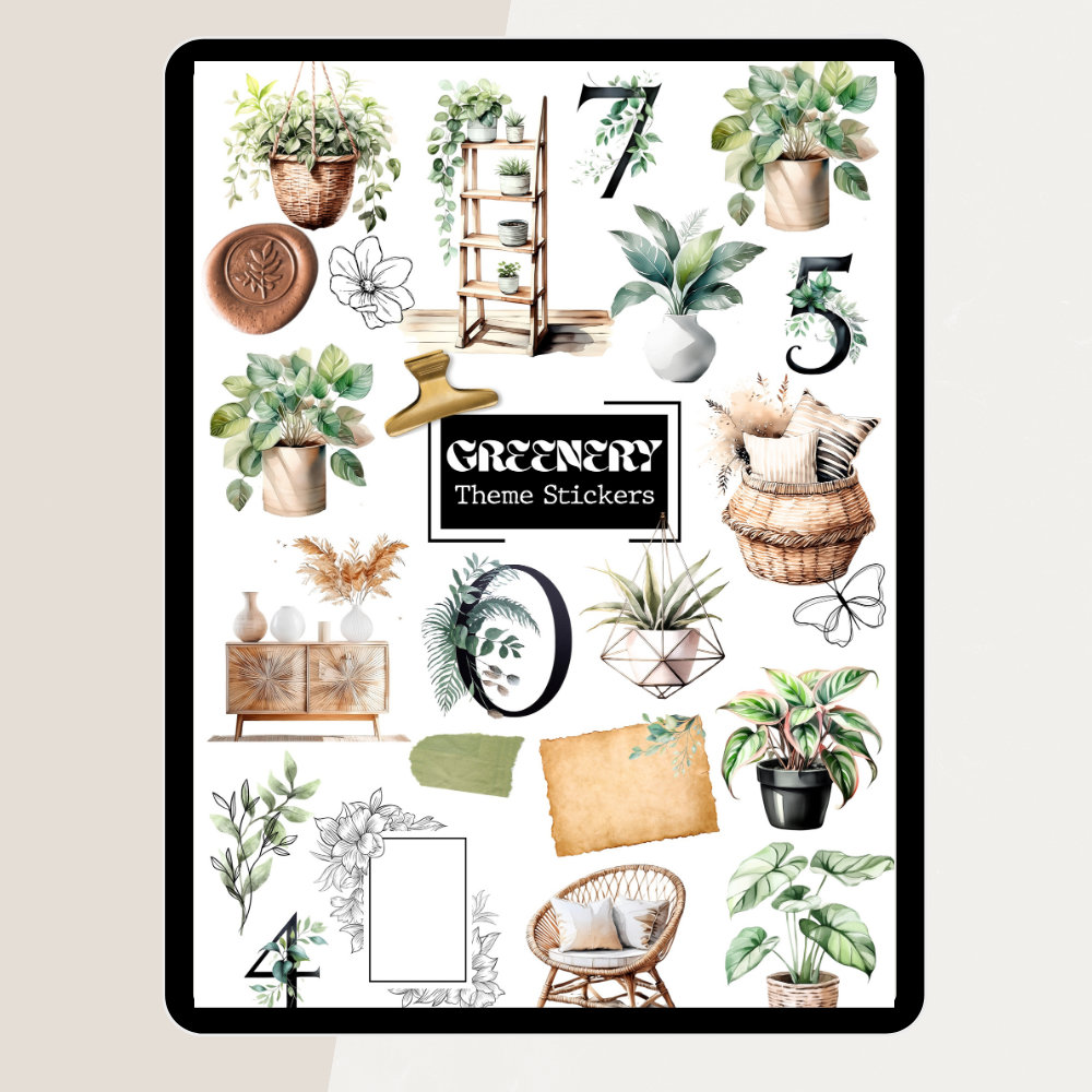 Plant Digital STICKERS, Goodnotes Sticker Boho, Botanical Stickers ...