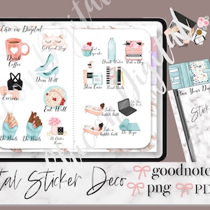 DAILY PLANNING GOODNOTES Stickers, planning Goodnotes Sticker, Pre-cropped sticker, fitness Stickers, work stickers, notability sticker kit