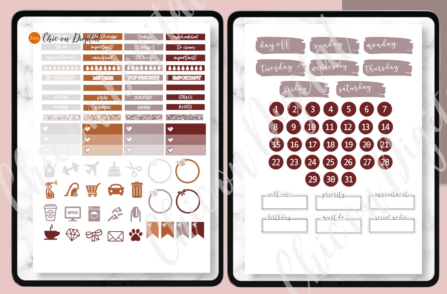 FALL HOME GOODNOTES Weekly Cozy Home Digital Stickers - Etsy