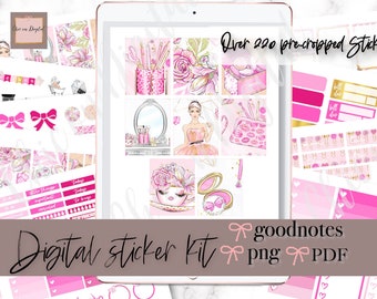 DIGITAL PLANNER STICKERS, Girl boss Goodnotes stickers, iPad Planner Stickers, Goodnotes weekly kit, Planning kit, Pre-cropped ipad sticker