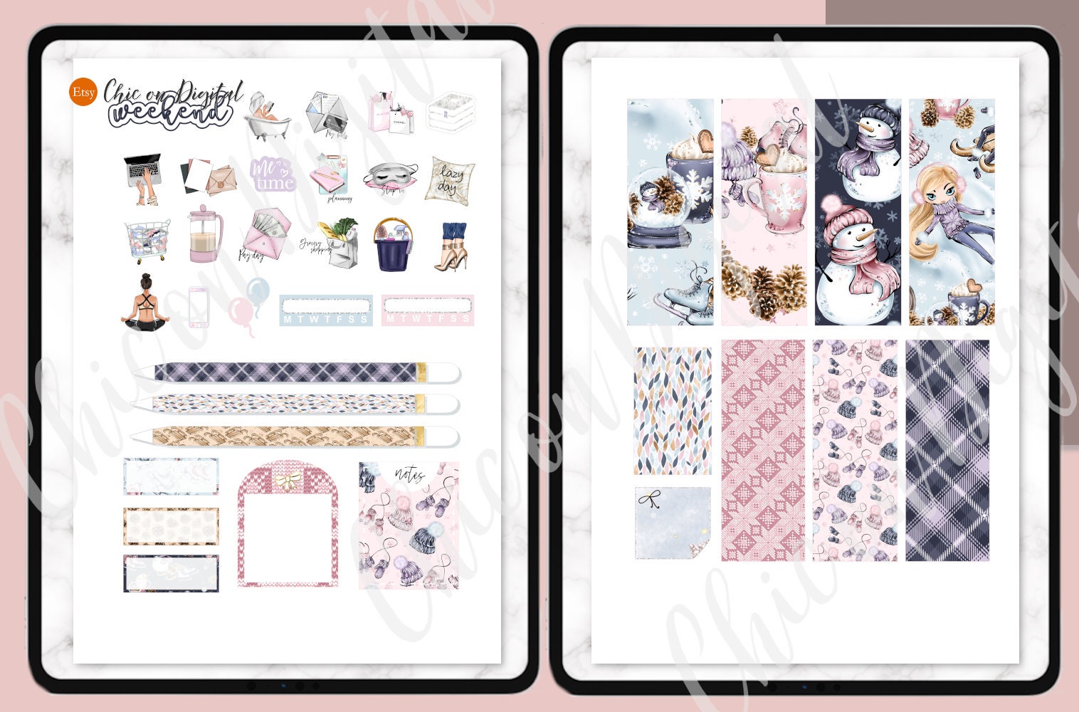 Snow Doll GOODNOTES STICKERS Cute Winter Digital Stickers - Etsy