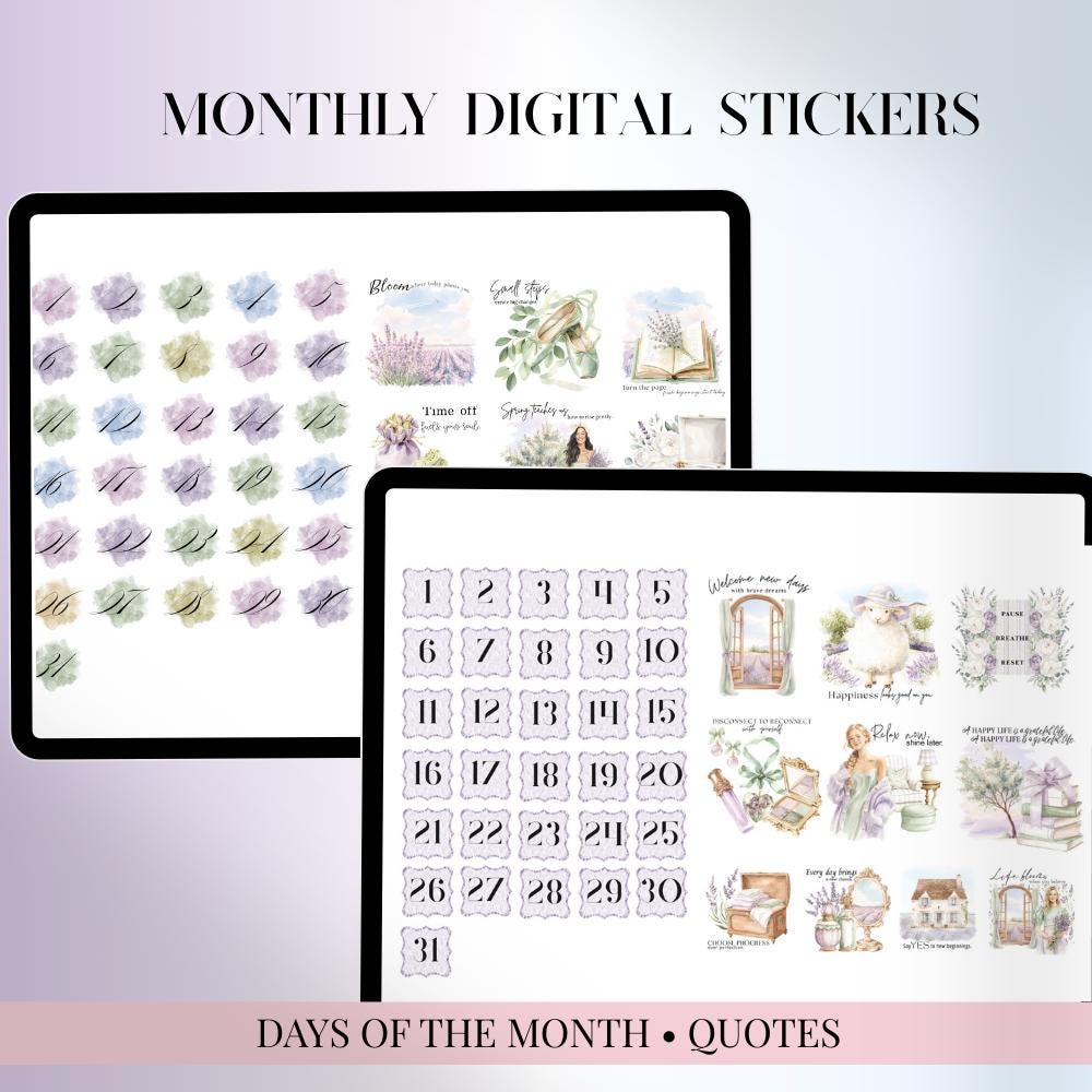 APRIL 2026 Goodnotes Noteful Digital STICKERS, Spring Digital Sticker ...