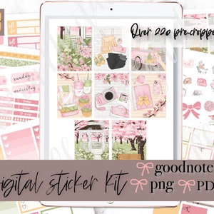 Kirschblüten GOODNOTES Sticker, Frühlingsblume GoodNotes Sticker, Frühling digitaler Sticker, Goodnotes wöchentlicher Sticker, Goodnotes Sticker Pack