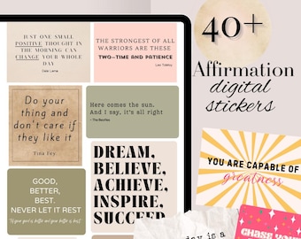 MOTIVATION Sticker GoodNotes Affirmation Quotes, POSITIVE Quotes digital stickers, Aesthetic Sticker Quotes, Stickers for Digital Planner