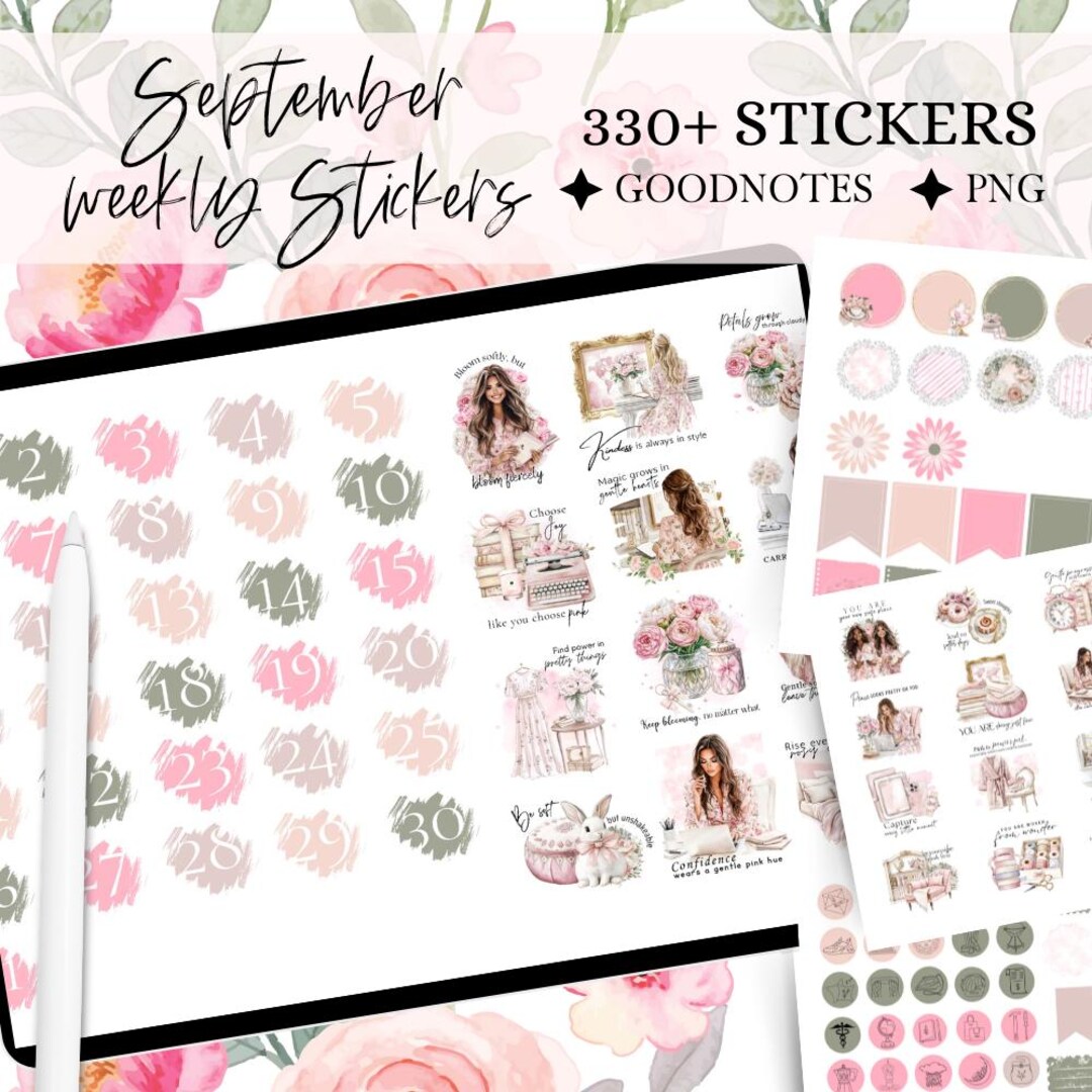 September GOODNOTES STICKERS, Digital Stickers Monthly, Back to School ...