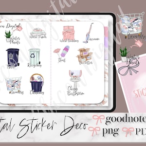 HOUSEHOLD Putzen GOODNOTES Sticker, Haushalt Sticker, Wäsche Sticker, Dust Stickers, sauberes Badezimmer Deko, Notability Sticker, Recycling
