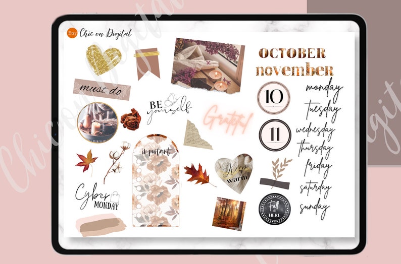 DIGITAL PLANNER STICKERS Fall Goodnotes Stickers Autumn - Etsy