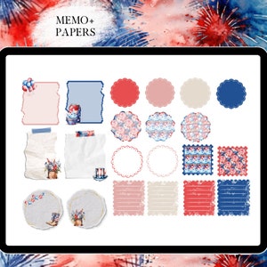 JULY GOODNOTES STICKER digital sticker, GoodNote stickers monthly, independence day, functional stickers, 4th of july sticker, icon sitkcer