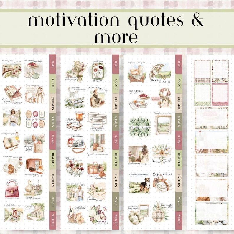 Noteful Spring Travel Trip Digital Stickers, Spring Vacation Noteful ...