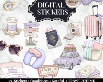 DIGITAL Travel PLANNER STICKERS GoodNotes Noteful Vacation Planning Checklist Widget for Notability Journal Stickers iPad Road Trip