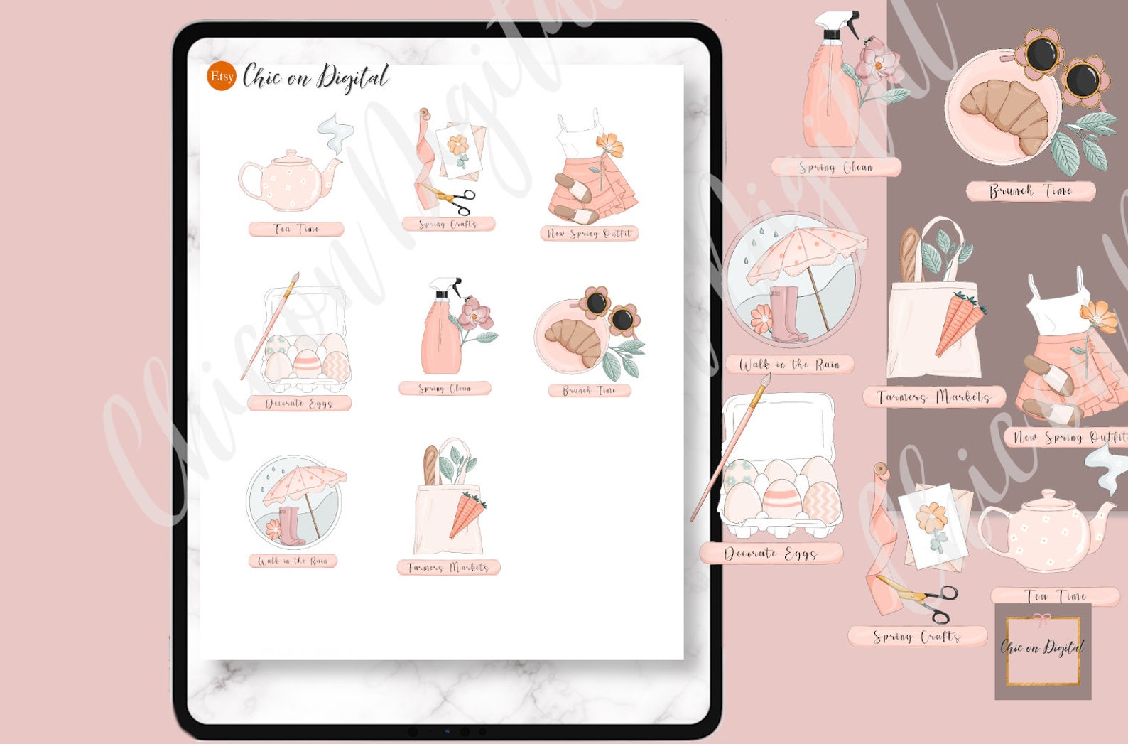 SPRING BUCKET Goodnotes Stickers Tea Time Stickers Etsy