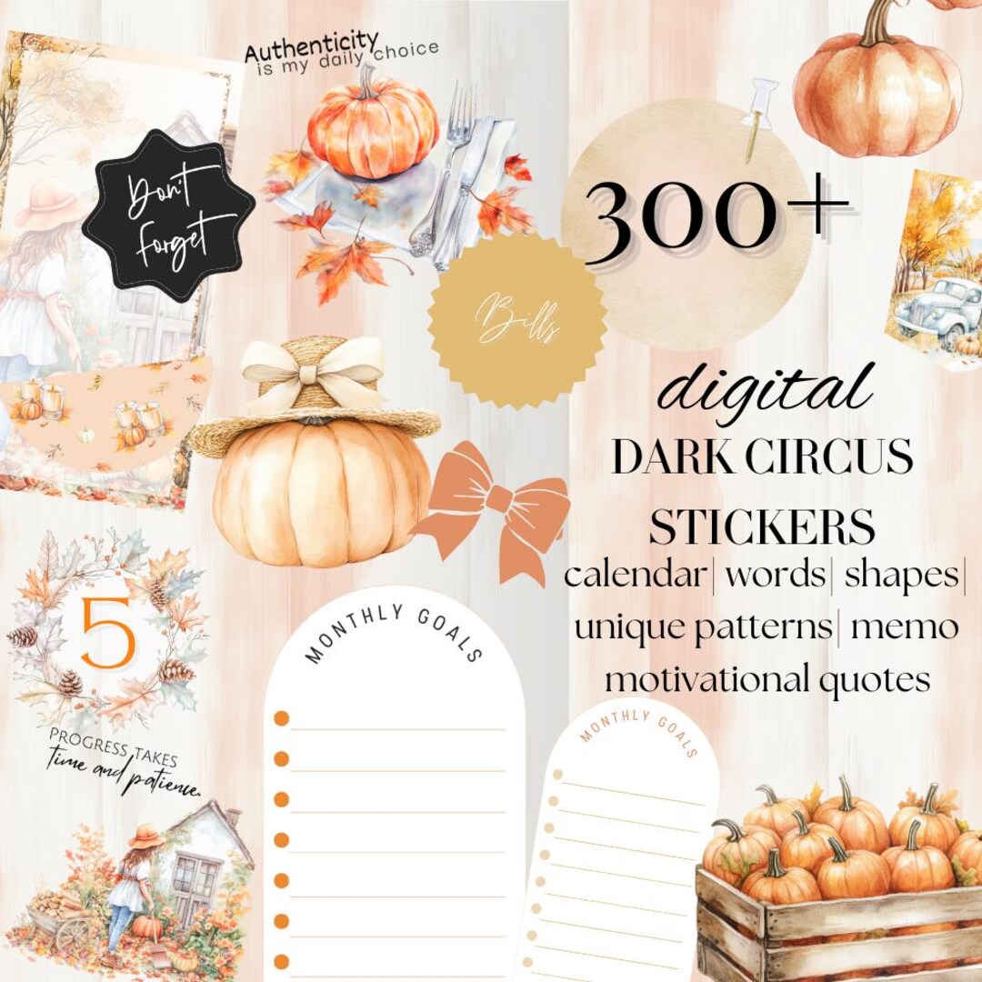 Thanksgiving Goodnotes Stickers Bundle, November Digital Sticker ...