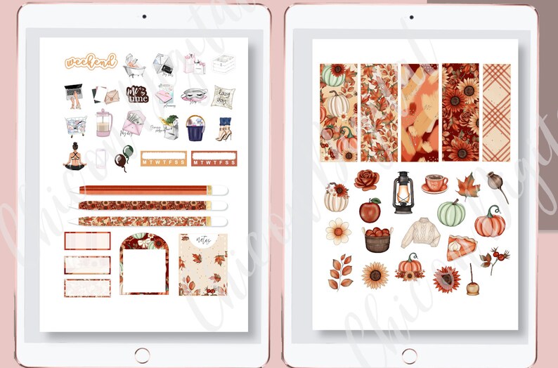 DIGITAL PLANNER STICKER Fall Goodnotes Sticker Autumn - Etsy