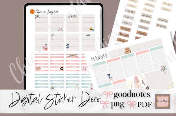 Planner Box DIGITAL Stickers, Planner goodnotes Stickers, dates digital stickers, digital planner page, Planner check box digital stickers