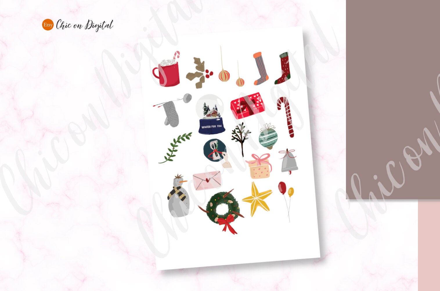CHRISTMAS DIGITAL PLANNER Stickers, Christmas Goodnotes Sticker ...