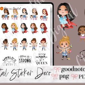 Autocollants Goodnotes de la fête des mères, autocollants numériques Super maman, autocollants numériques de la vie de maman, autocollants enceintes, autocollants goodnotes de citation de maman,