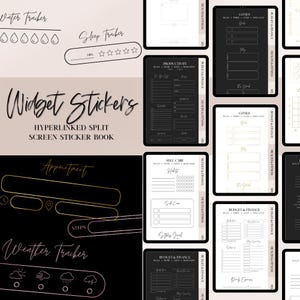 Sticker numérique livre Widget Goodnotes, widget or rose icône productivité finance repas soins personnels transparent minimaliste journal notoriété