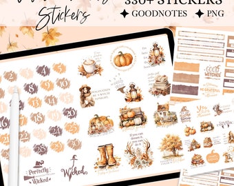 OCTUBRE GOODNOTES STICKERS, pegatinas digitales de otoño, diario digital de octubre, GoodNotes Planner, pegatinas para ipad, widget digital, rastreadores