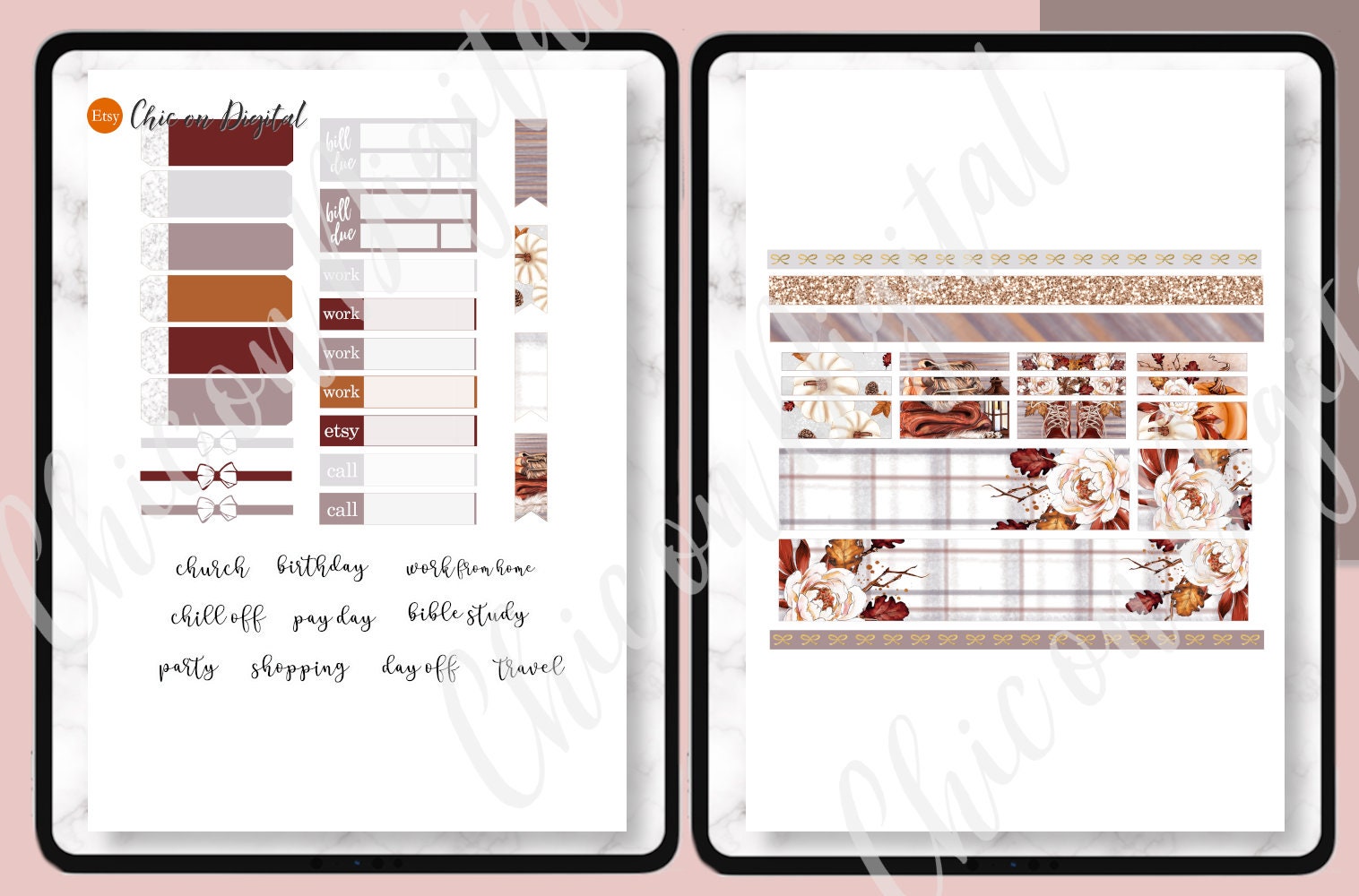 FALL HOME GOODNOTES Weekly Cozy Home Digital Stickers - Etsy
