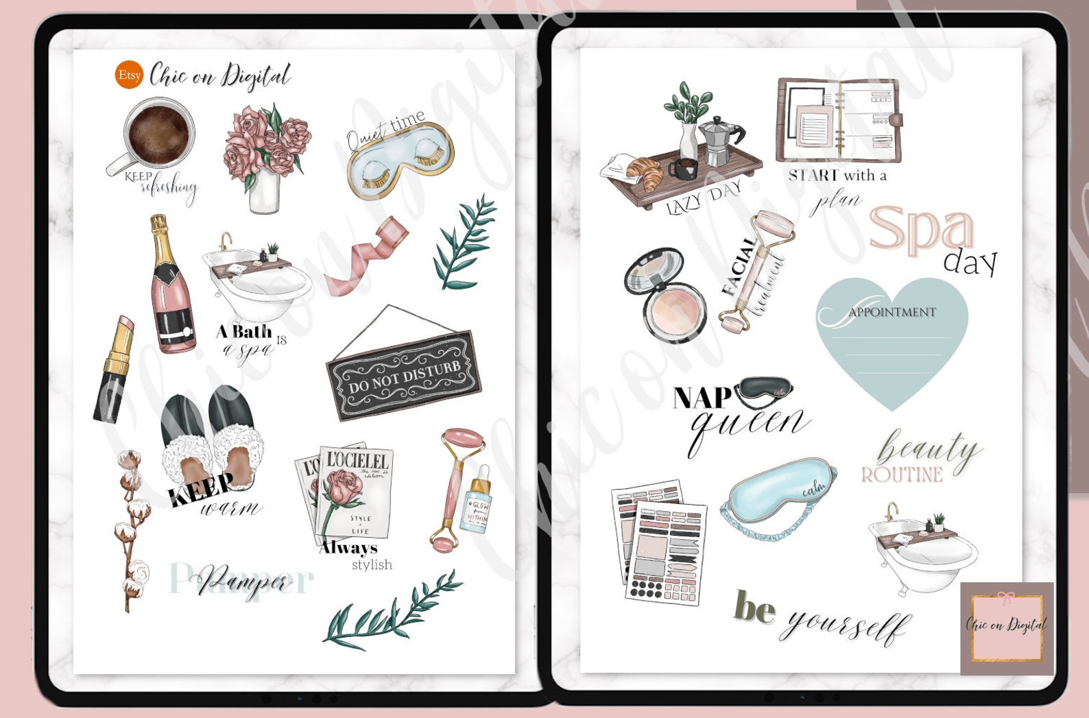 SELF CARE Digital STICKERS Self Care Goodnotes Beauty - Etsy