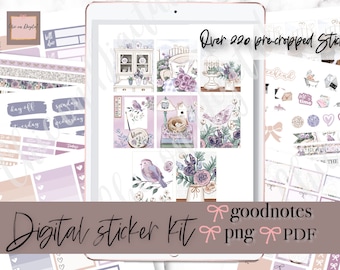 GARDENING DIGITAL Stickers, Lavender Goodnotes stickers, spring Goodnotes stickers, flower digital Stickers, digital stickers for planners