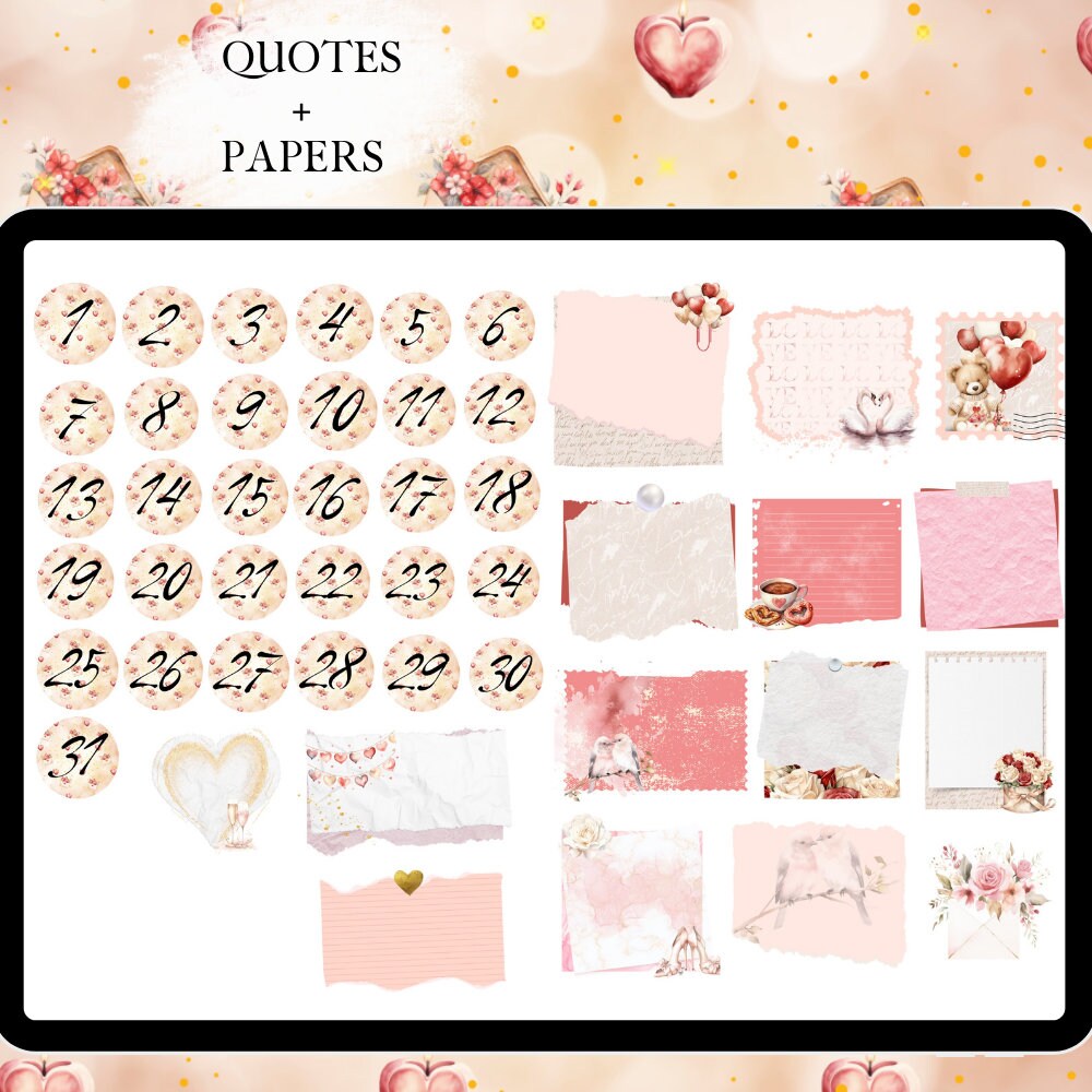 February GOODNOTES STICKER, Valentines Day Digital Sticker Self Love ...