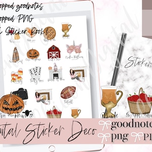 FALL BUCKET DIGITAL Stickers, Fall Goodnotes Stickers, Pre-cropped stickers, Fall activity digital stickers, goodnotes planner stickers