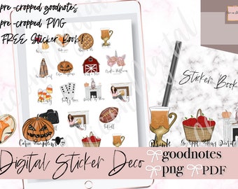 FALL BUCKET DIGITALE Stickers, Fall Goodnotes Stickers, Voorgesneden stickers, Fall activiteit digitale stickers, goodnotes planner stickers