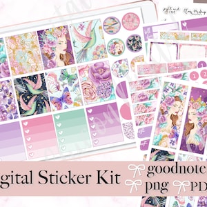 SPRING FAIRY PLANNER Stickers, Spring Goodnotes stickers, Pre-cropped stickers, iPad Planner Stickers, Goodnotes weekly kit, png stickers