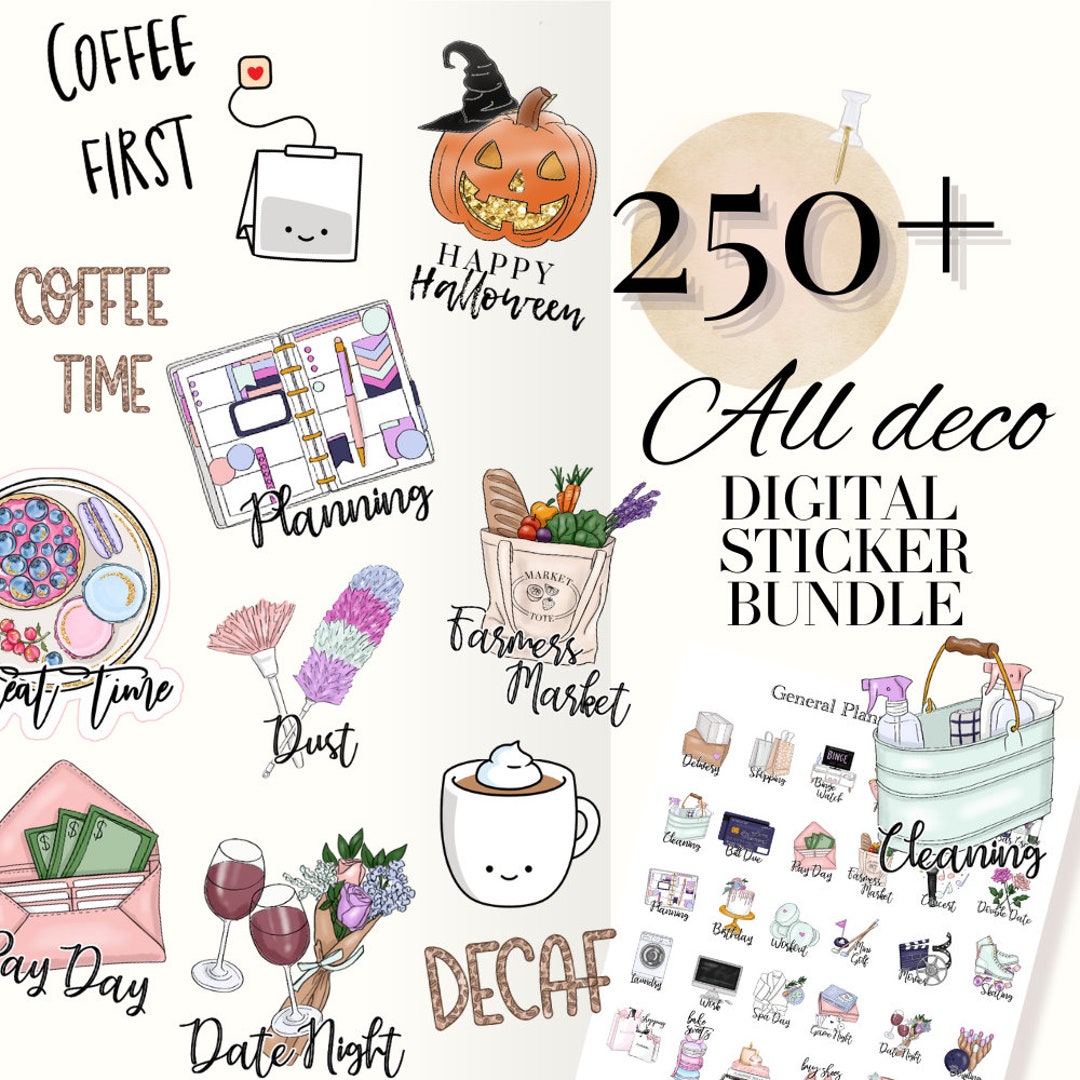 Goodnotes Sticker Bundle Digital Holiday Stickers Everyday Travel ...