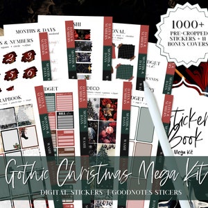 GOTHIC Christmas STICKER BUNDEL Gothic Goodnotes sticker voor Creepmas digitale planning sticker december journaling leuke sticker kit voor Kerstmis