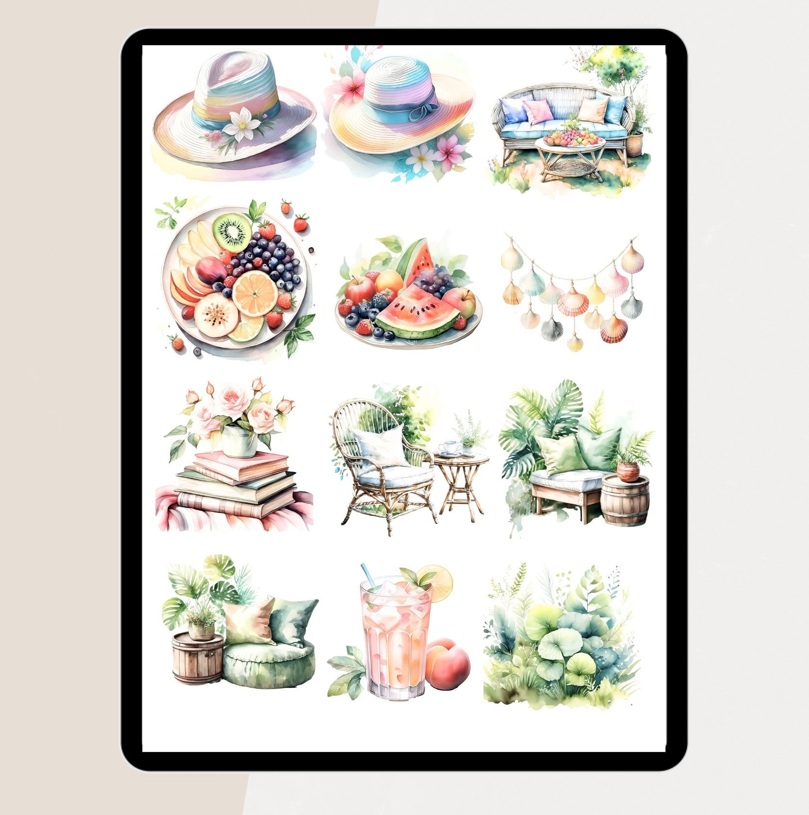 Colorful Summer Digital STICKER, Goodnotes Sticker Pack, Relax Digital ...