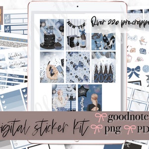 Adesivi per pianificatore DIGITALE CAPODANNO 2023, adesivi Goodnotes di felice anno nuovo, adesivi digitali celebrativi, adesivi 2023, Goodnotes di gennaio