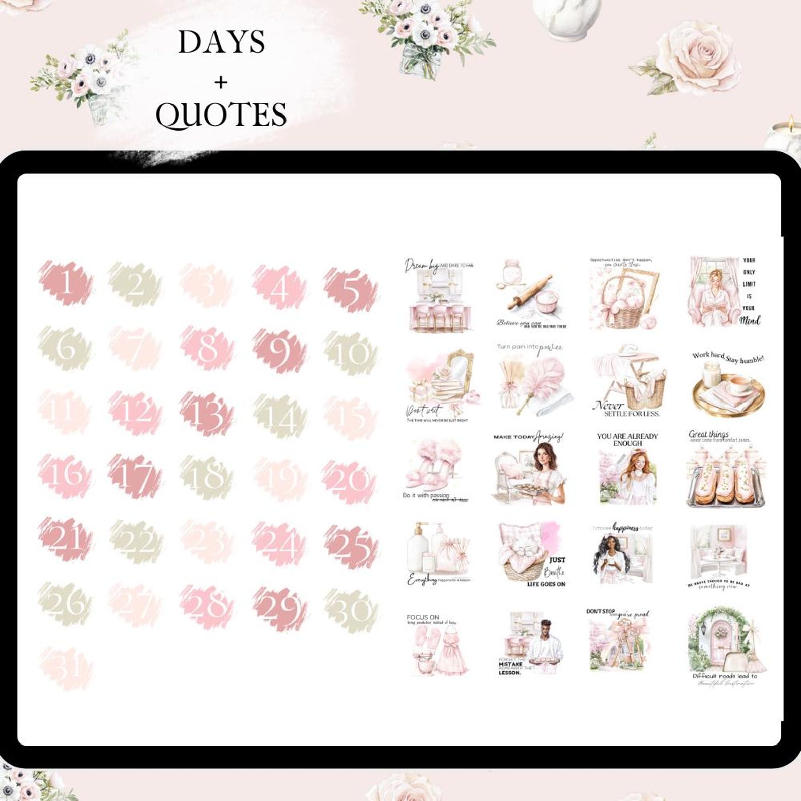 April GOODNOTES STICKER Digital for Spring Affirmation Stickers for ...