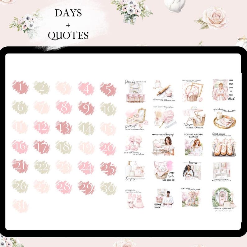 April GOODNOTES STICKER Digital for Spring Affirmation Stickers for ...