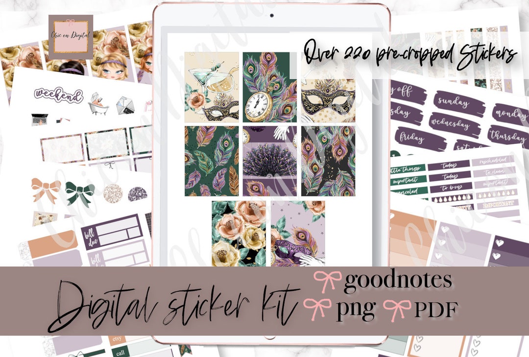 NEW YEAR DIGITAL Planner Stickers, Cute New Year Goodnotes Stickers ...